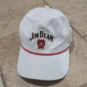 Jim Beam Logo White Red Cap Hat Adjustable Strap​